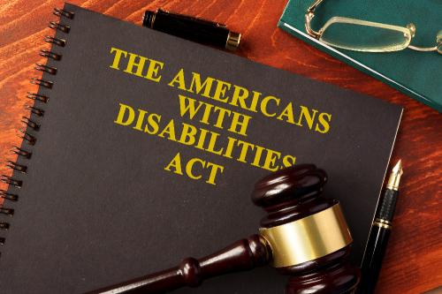americans with disability act document with a gavel sitting on top
